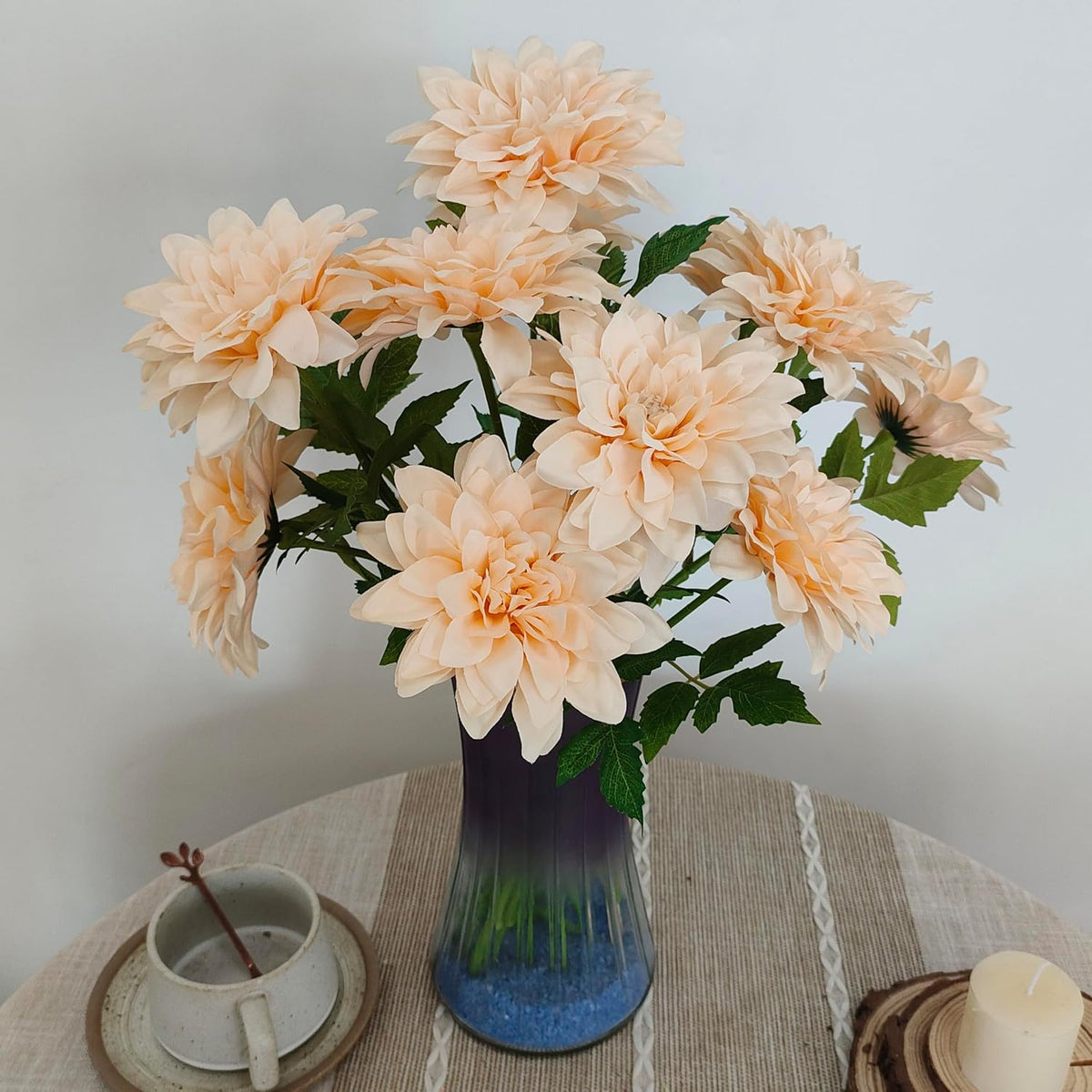 5''Silk Coral Pink Dahlia Artificial Flowers Bulk, 30 Pcs Fake Dahlias Flowers Heads for Craft, Large Flower Heads Faux Flowers for Wedding Party, Home Office, Hat, Wall Decoration (30, coral pink)