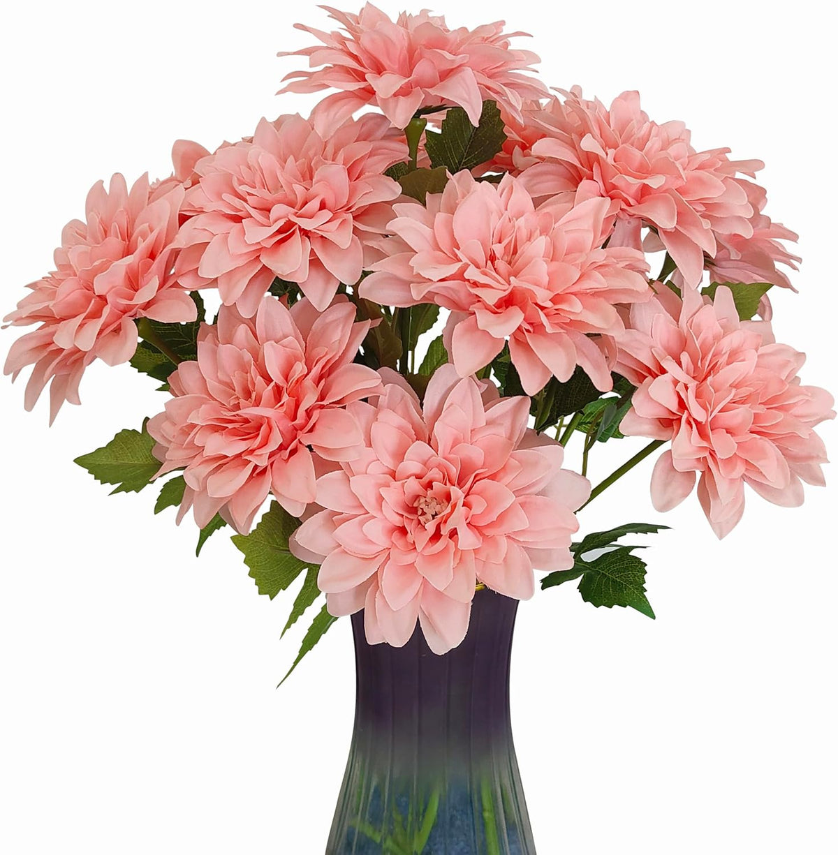 5''Silk Coral Pink Dahlia Artificial Flowers Bulk, 30 Pcs Fake Dahlias Flowers Heads for Craft, Large Flower Heads Faux Flowers for Wedding Party, Home Office, Hat, Wall Decoration (30, coral pink)