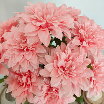 5''Silk Coral Pink Dahlia Artificial Flowers Bulk, 30 Pcs Fake Dahlias Flowers Heads for Craft, Large Flower Heads Faux Flowers for Wedding Party, Home Office, Hat, Wall Decoration (30, coral pink)