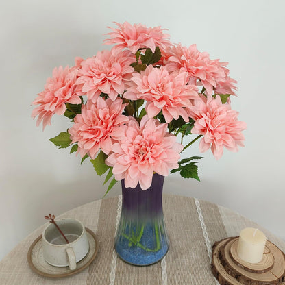 5''Silk Coral Pink Dahlia Artificial Flowers Bulk, 30 Pcs Fake Dahlias Flowers Heads for Craft, Large Flower Heads Faux Flowers for Wedding Party, Home Office, Hat, Wall Decoration (30, coral pink)