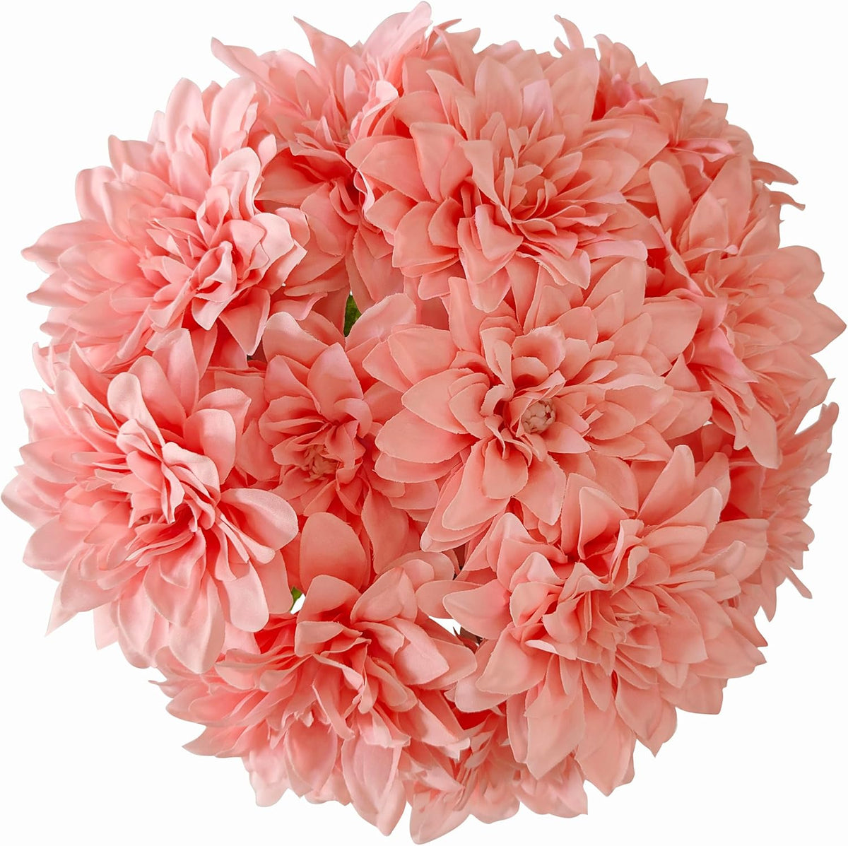 5''Silk Coral Pink Dahlia Artificial Flowers Bulk, 30 Pcs Fake Dahlias Flowers Heads for Craft, Large Flower Heads Faux Flowers for Wedding Party, Home Office, Hat, Wall Decoration (30, coral pink)