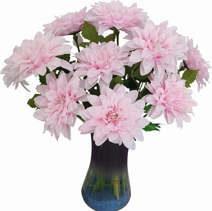 5''Silk Coral Pink Dahlia Artificial Flowers Bulk, 30 Pcs Fake Dahlias Flowers Heads for Craft, Large Flower Heads Faux Flowers for Wedding Party, Home Office, Hat, Wall Decoration (30, coral pink)