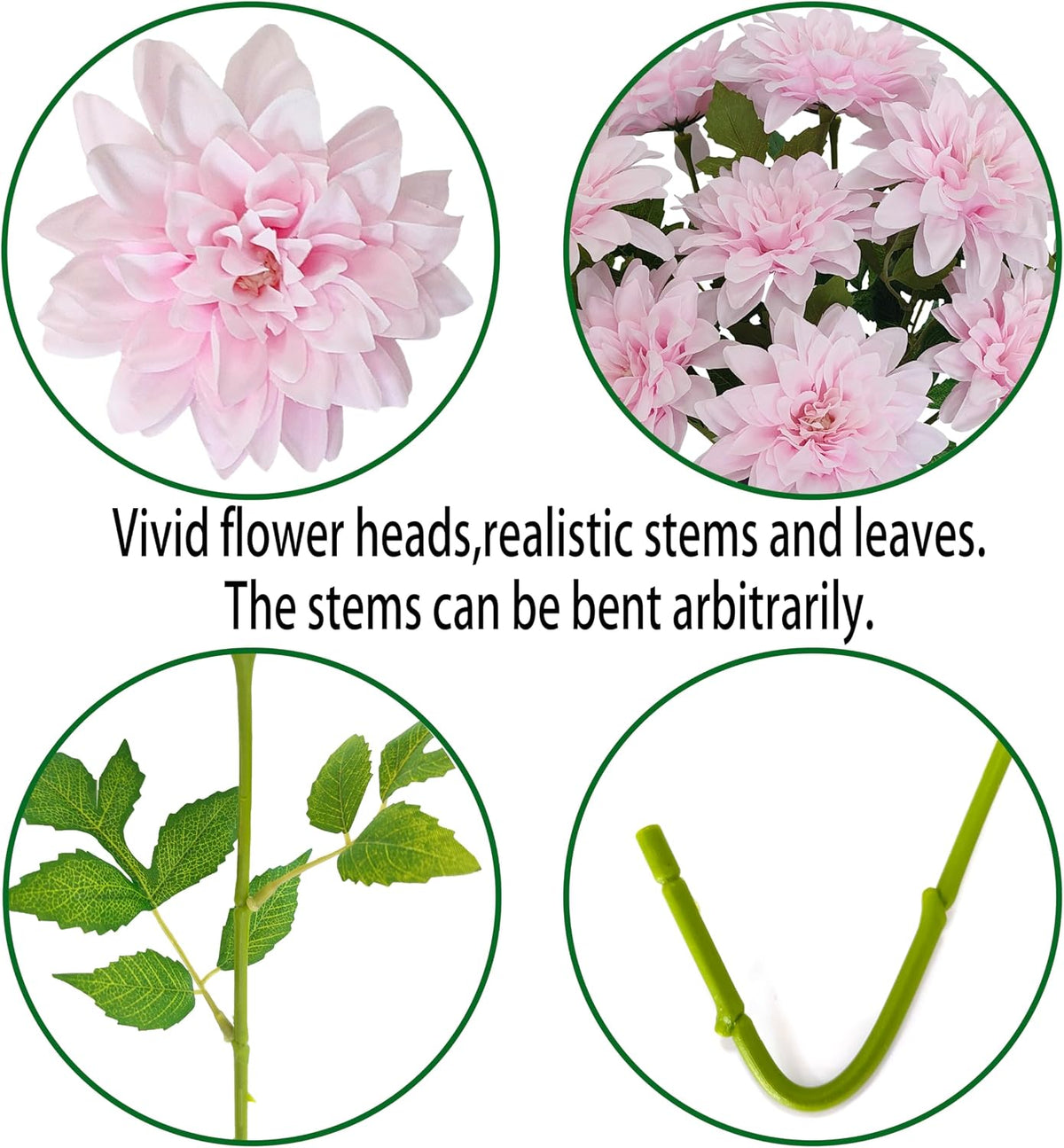 5''Silk Coral Pink Dahlia Artificial Flowers Bulk, 30 Pcs Fake Dahlias Flowers Heads for Craft, Large Flower Heads Faux Flowers for Wedding Party, Home Office, Hat, Wall Decoration (30, coral pink)