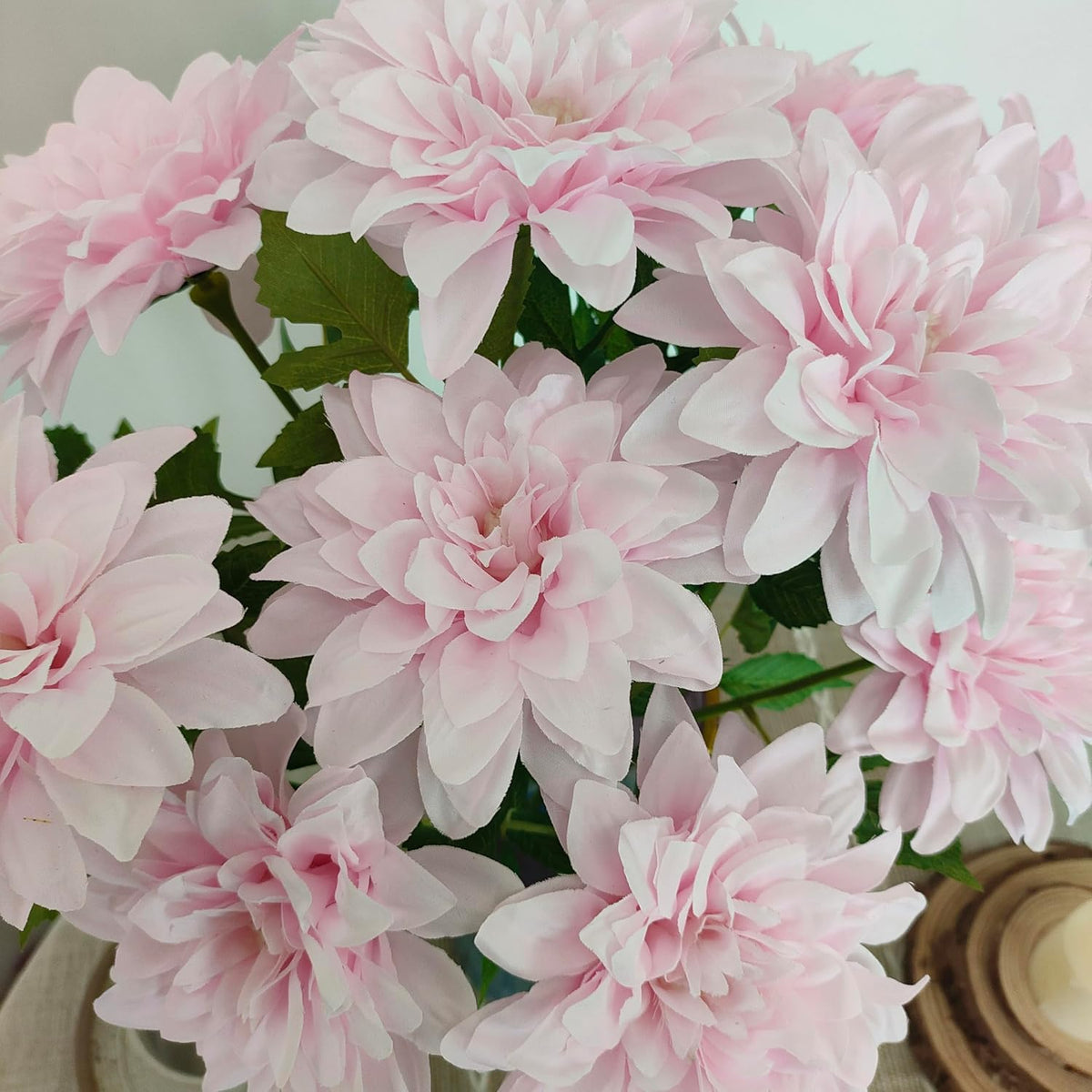 5''Silk Coral Pink Dahlia Artificial Flowers Bulk, 30 Pcs Fake Dahlias Flowers Heads for Craft, Large Flower Heads Faux Flowers for Wedding Party, Home Office, Hat, Wall Decoration (30, coral pink)