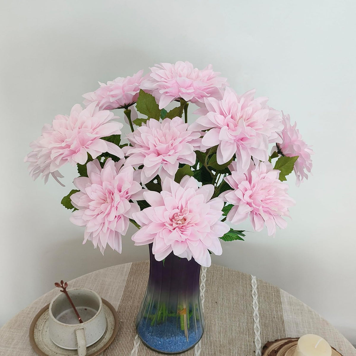 5''Silk Coral Pink Dahlia Artificial Flowers Bulk, 30 Pcs Fake Dahlias Flowers Heads for Craft, Large Flower Heads Faux Flowers for Wedding Party, Home Office, Hat, Wall Decoration (30, coral pink)