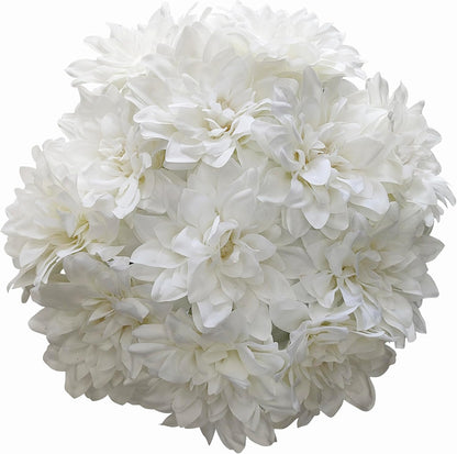 5''Silk Coral Pink Dahlia Artificial Flowers Bulk, 30 Pcs Fake Dahlias Flowers Heads for Craft, Large Flower Heads Faux Flowers for Wedding Party, Home Office, Hat, Wall Decoration (30, coral pink)