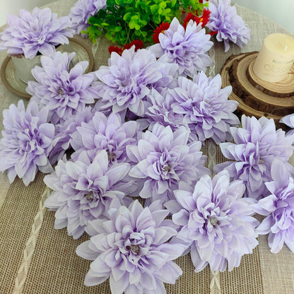 5''Silk Coral Pink Dahlia Artificial Flowers Bulk, 30 Pcs Fake Dahlias Flowers Heads for Craft, Large Flower Heads Faux Flowers for Wedding Party, Home Office, Hat, Wall Decoration (30, coral pink)