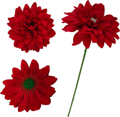5''Silk Coral Pink Dahlia Artificial Flowers Bulk, 30 Pcs Fake Dahlias Flowers Heads for Craft, Large Flower Heads Faux Flowers for Wedding Party, Home Office, Hat, Wall Decoration (30, coral pink)