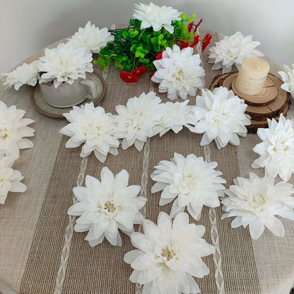 5''Silk Coral Pink Dahlia Artificial Flowers Bulk, 30 Pcs Fake Dahlias Flowers Heads for Craft, Large Flower Heads Faux Flowers for Wedding Party, Home Office, Hat, Wall Decoration (30, coral pink)
