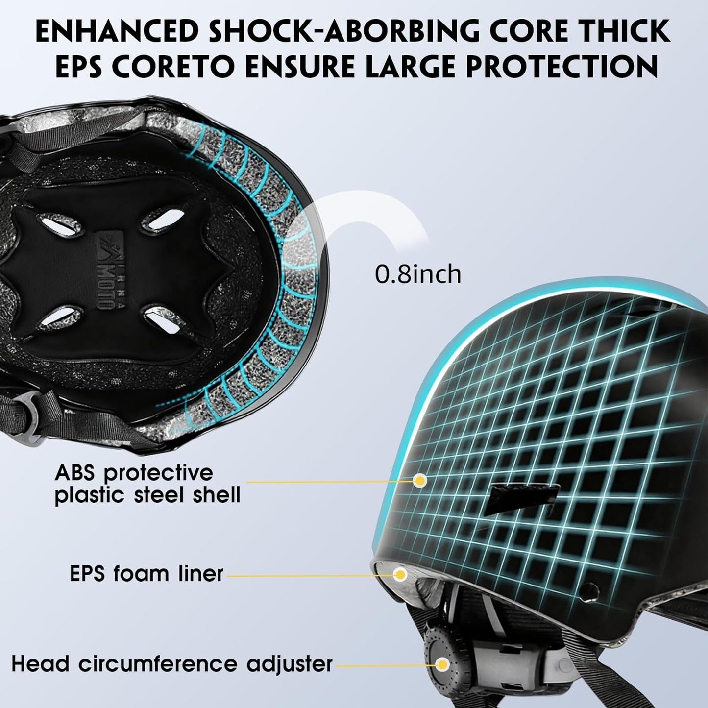 for Adults - Adjustable Certified Safety Adults Helmet for Skateboarding Bike Bicycle Scooter Cycling Skate Skating Multisport Helmets for Women Men Boys Girls Kids Youth