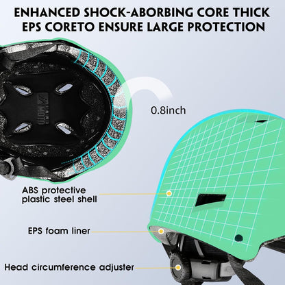 for Adults - Adjustable Certified Safety Adults Helmet for Skateboarding Bike Bicycle Scooter Cycling Skate Skating Multisport Helmets for Women Men Boys Girls Kids Youth