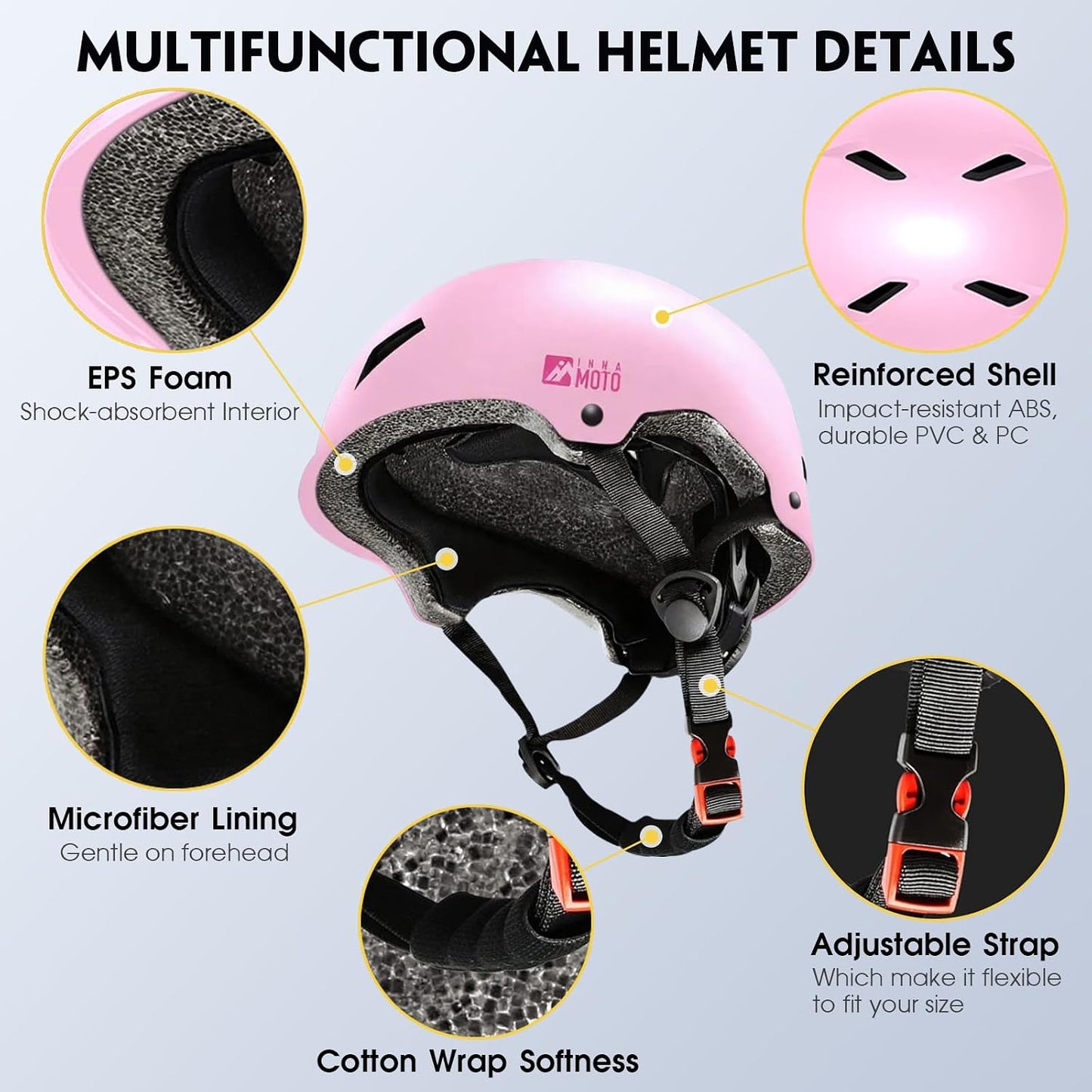 for Adults - Adjustable Certified Safety Adults Helmet for Skateboarding Bike Bicycle Scooter Cycling Skate Skating Multisport Helmets for Women Men Boys Girls Kids Youth