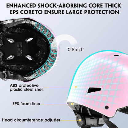 for Adults - Adjustable Certified Safety Adults Helmet for Skateboarding Bike Bicycle Scooter Cycling Skate Skating Multisport Helmets for Women Men Boys Girls Kids Youth