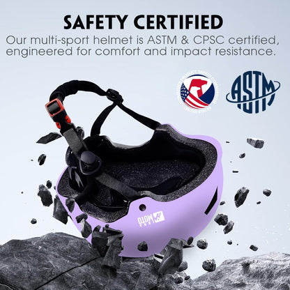 for Adults - Adjustable Certified Safety Adults Helmet for Skateboarding Bike Bicycle Scooter Cycling Skate Skating Multisport Helmets for Women Men Boys Girls Kids Youth
