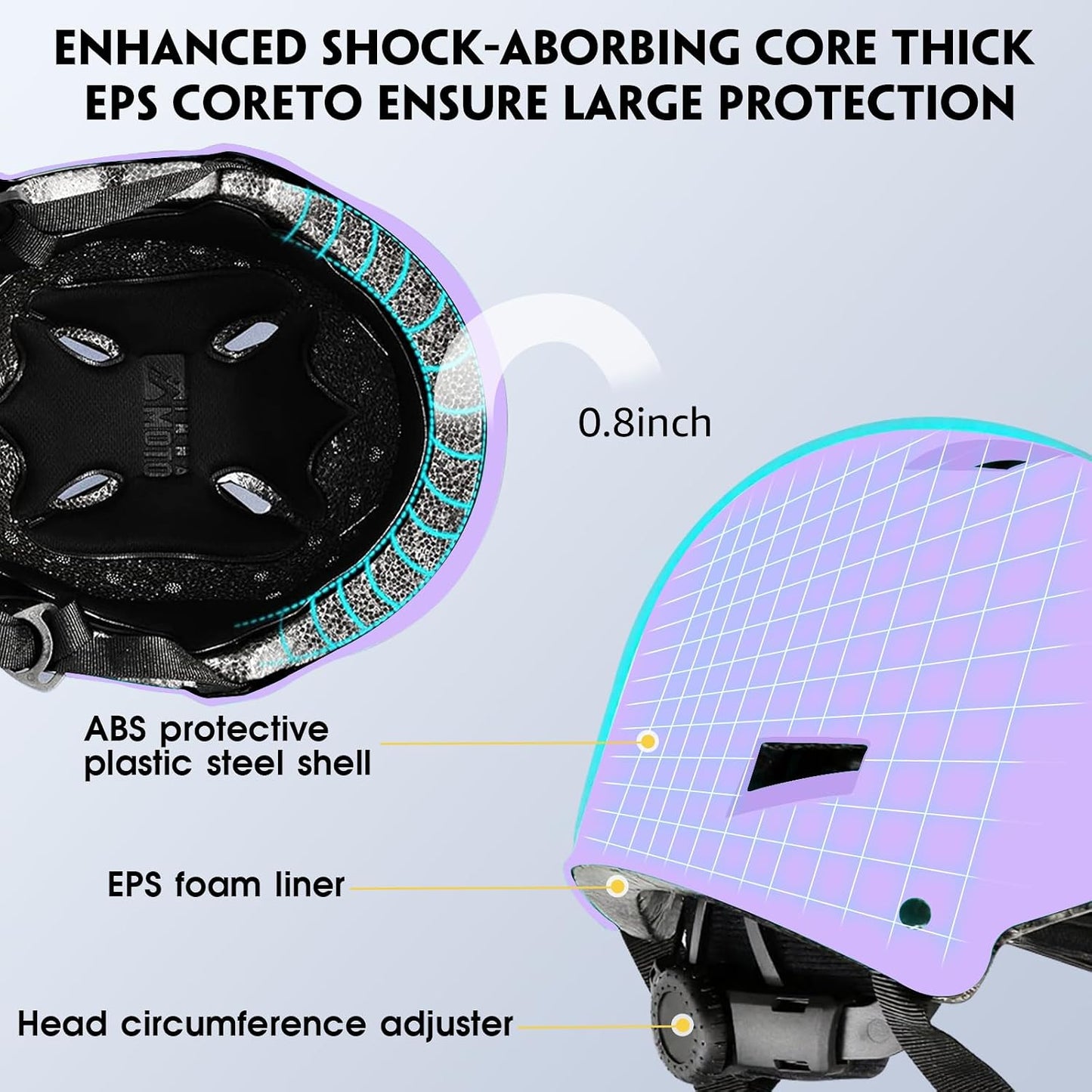 for Adults - Adjustable Certified Safety Adults Helmet for Skateboarding Bike Bicycle Scooter Cycling Skate Skating Multisport Helmets for Women Men Boys Girls Kids Youth