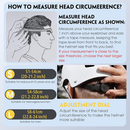 for Adults - Adjustable Certified Safety Adults Helmet for Skateboarding Bike Bicycle Scooter Cycling Skate Skating Multisport Helmets for Women Men Boys Girls Kids Youth
