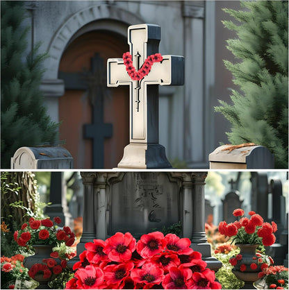 50Pcs Poppy Artificial Flowers Fake Poppies Head with Flower Branch for Veterans Day Remembrance Bouquet Memorial Day Corsages Home Kitchen Floral Wreath Garland Cake Ornaments Decoration (Red)
