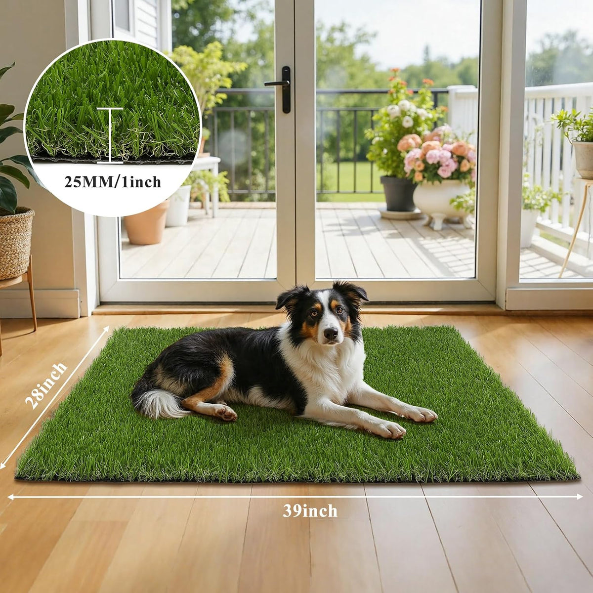 Fake Grass Turf Rug 28''x39'', Dog Grass Pee Pad for Potty Training