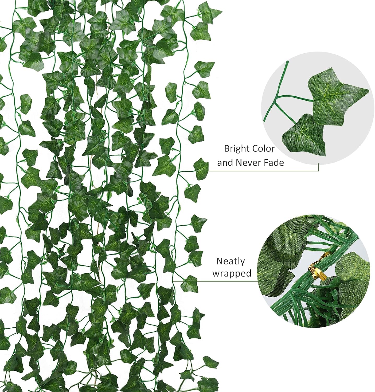 Fake Vines for Room Decor 86 FT Artificial Ivy Garland Hanging Plants Faux Greenery Leaves Bedroom Decor Aesthetic for Wall Wedding Party Home Garden Office Patio Outdoor Decoration(12 Pack)