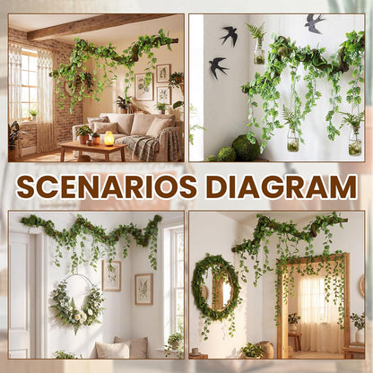 6 Pack Artificial Forest Branch Decor,75 Inch,Vines | Moss Covered Branches for Jungle Party bendable Artificial Tree Branch fake Tree Branch artificial Hanging Vines for Ceiling