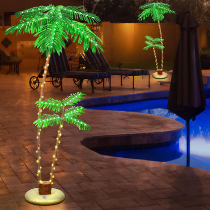 6ft Lighted Palm Tree LED Artificial Tropical Indoor/Outdoor