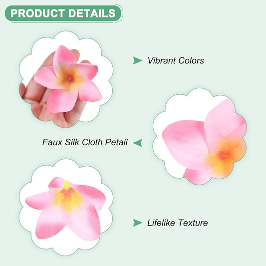 20-Pack Artificial Plumeria Flowers 2.4in/6cm, Pink