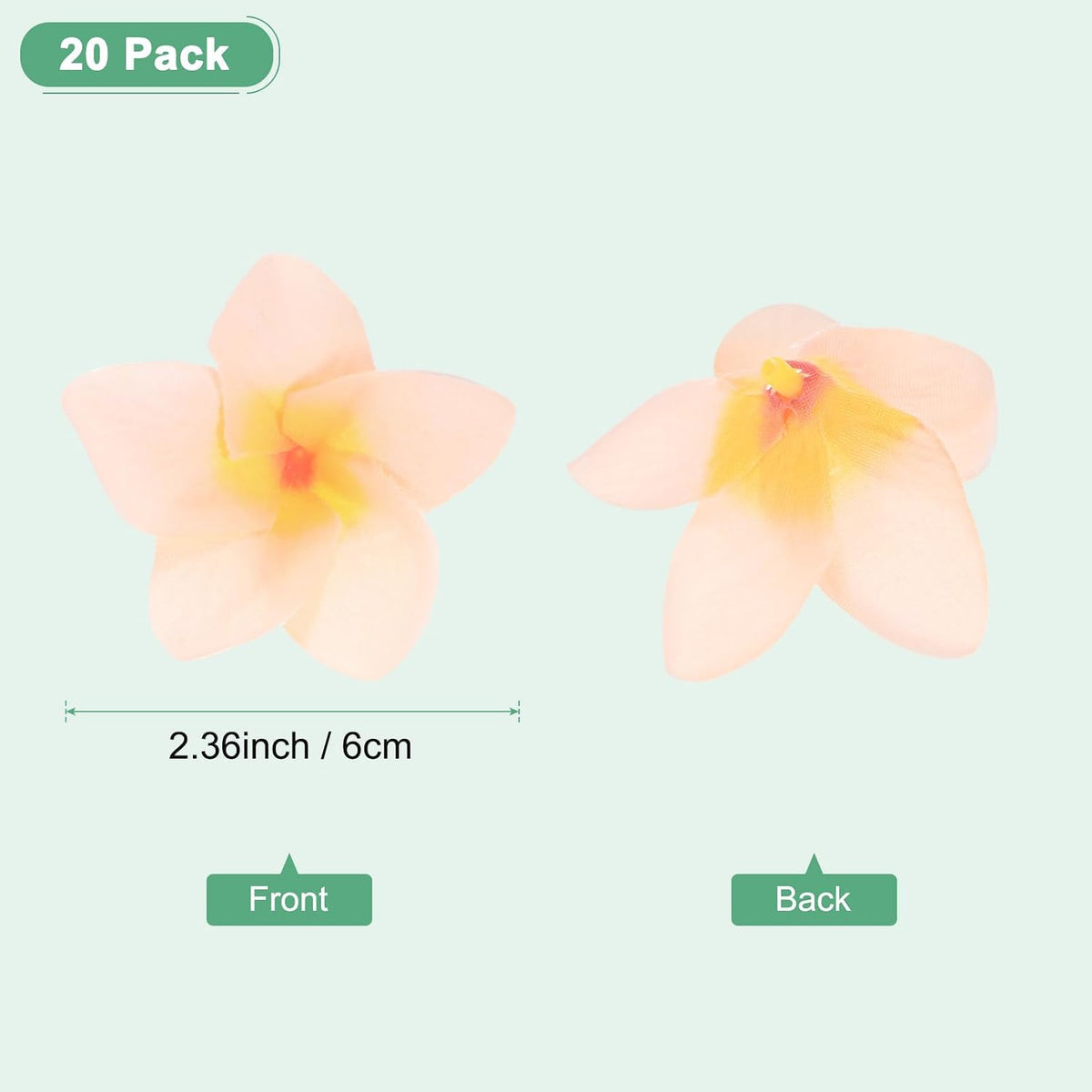 20-Pack Artificial Plumeria Flowers 2.4in/6cm, Pink