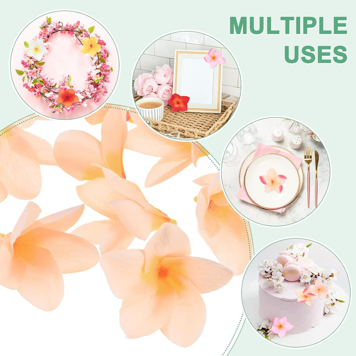 20-Pack Artificial Plumeria Flowers 2.4in/6cm, Pink