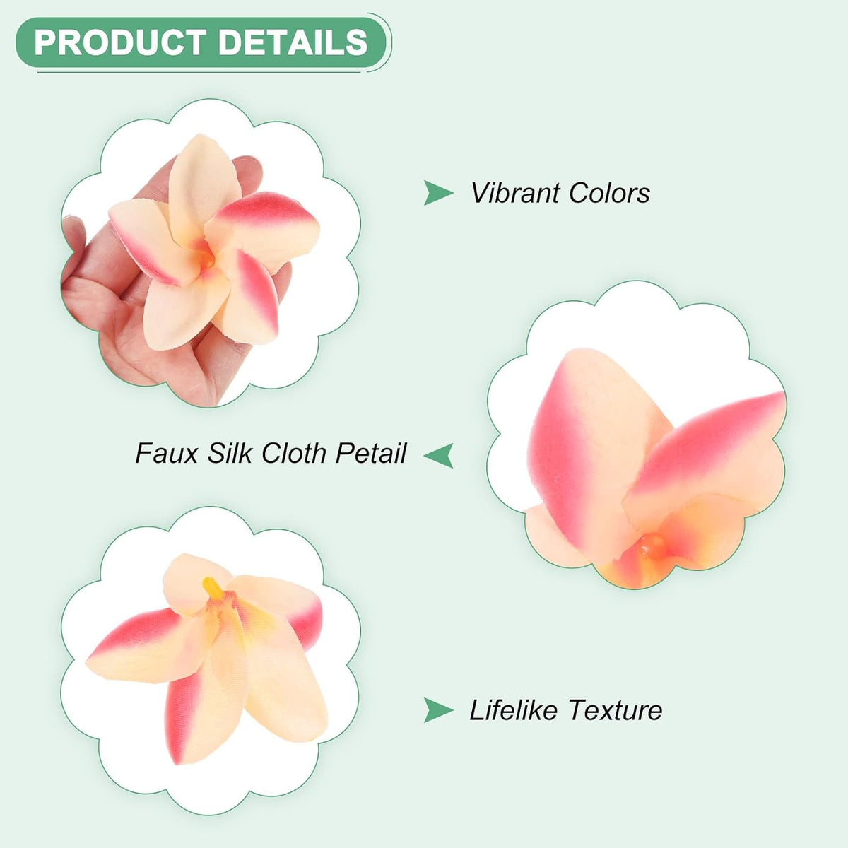 20-Pack Artificial Plumeria Flowers 2.4in/6cm, Pink
