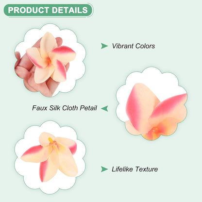 20-Pack Artificial Plumeria Flowers 2.4in/6cm, Pink