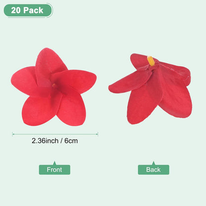 20-Pack Artificial Plumeria Flowers 2.4in/6cm, Pink