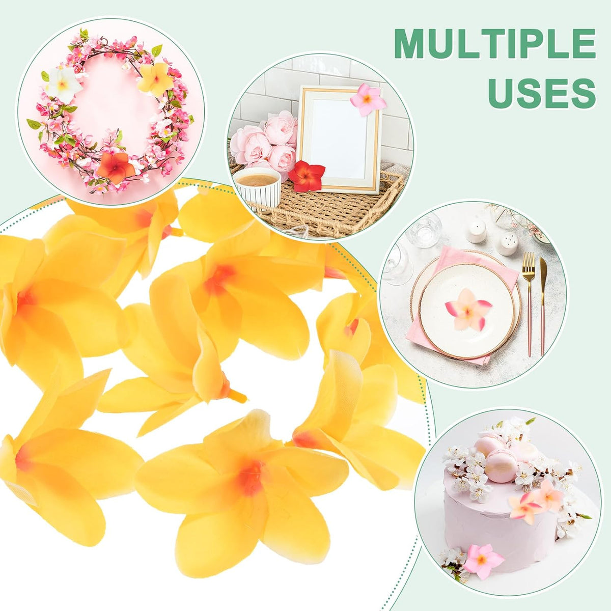 20-Pack Artificial Plumeria Flowers 2.4in/6cm, Pink