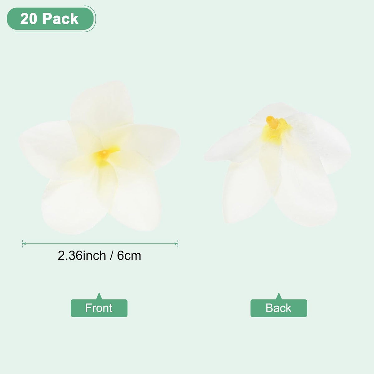 20-Pack Artificial Plumeria Flowers 2.4in/6cm, Pink