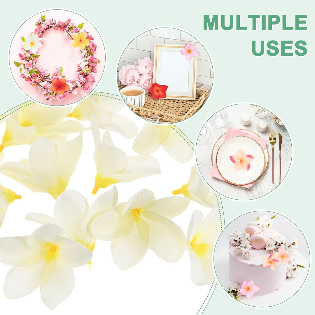 20-Pack Artificial Plumeria Flowers 2.4in/6cm, Pink