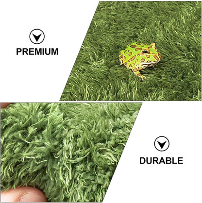 2Pcs Artificial Moss Mats for Climbing Pets Reptile Carpet for Amphibians and Turtles Moisture Retaining Synthetic Grass Mat for Terrarium Habitats