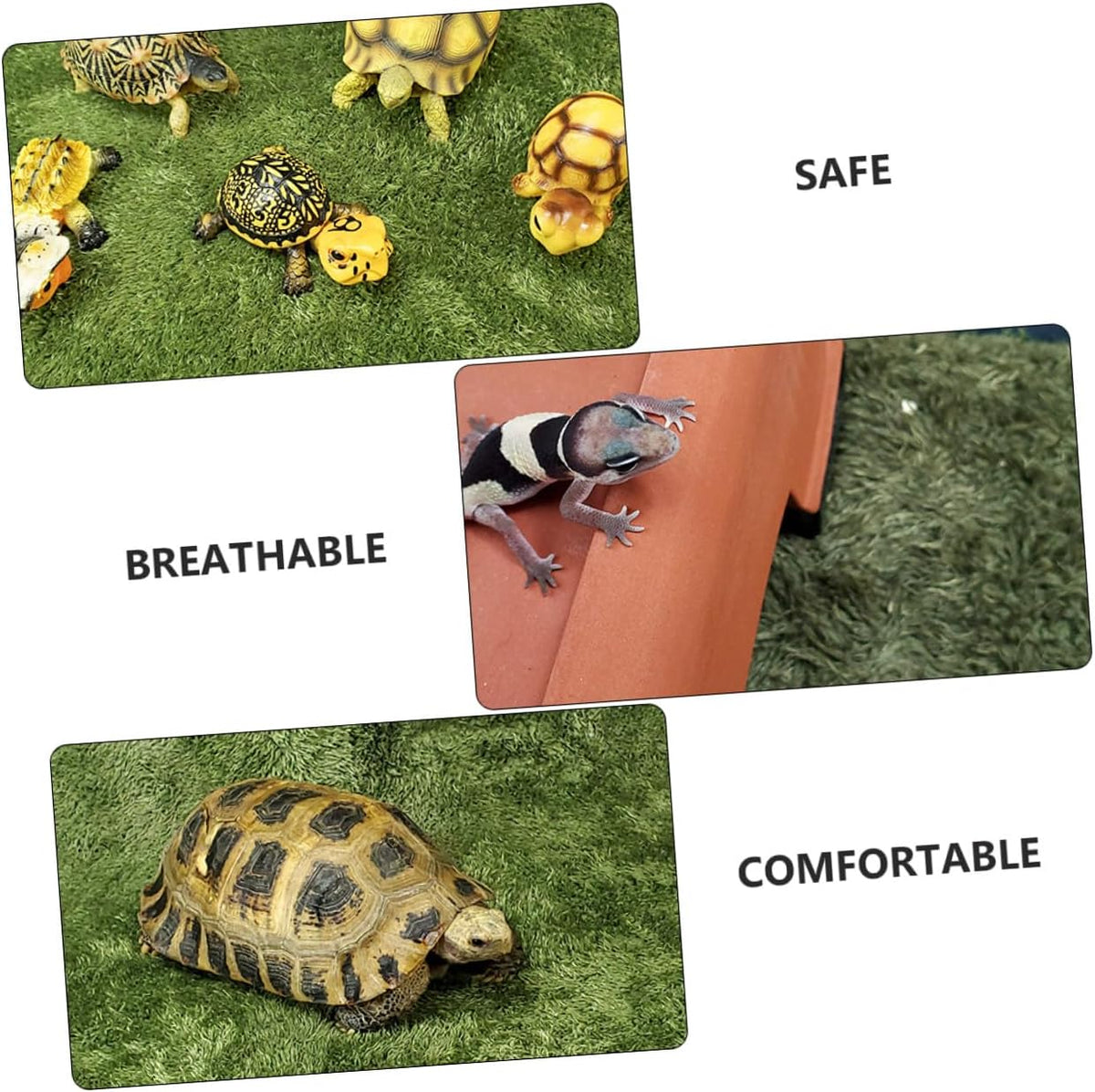 2Pcs Artificial Moss Mats for Climbing Pets Reptile Carpet for Amphibians and Turtles Moisture Retaining Synthetic Grass Mat for Terrarium Habitats