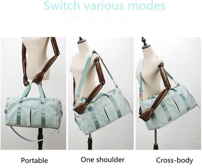 Men and Women's Travel Bag With Shoe Compartment Sports Tote Gym Bag Weekender Overnight Shoulder Bag