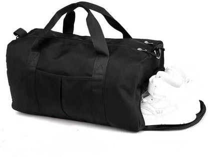 Men and Women's Travel Bag With Shoe Compartment Sports Tote Gym Bag Weekender Overnight Shoulder Bag
