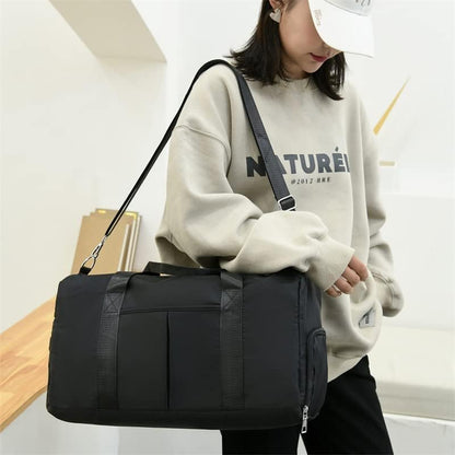 Men and Women's Travel Bag With Shoe Compartment Sports Tote Gym Bag Weekender Overnight Shoulder Bag