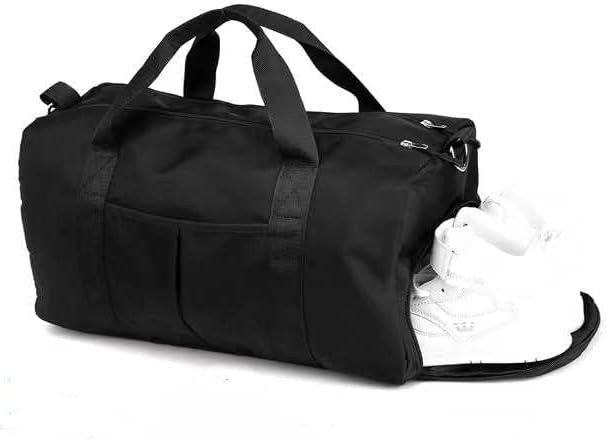 Men and Women's Travel Bag With Shoe Compartment Sports Tote Gym Bag Weekender Overnight Shoulder Bag