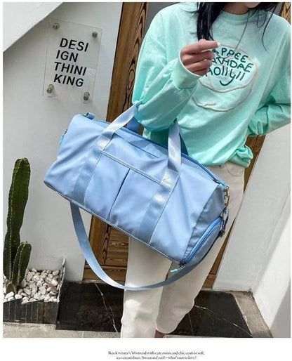 Men and Women's Travel Bag With Shoe Compartment Sports Tote Gym Bag Weekender Overnight Shoulder Bag