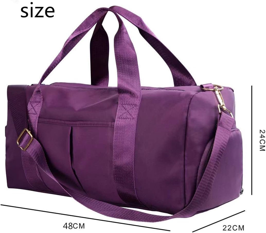 Men and Women's Travel Bag With Shoe Compartment Sports Tote Gym Bag Weekender Overnight Shoulder Bag