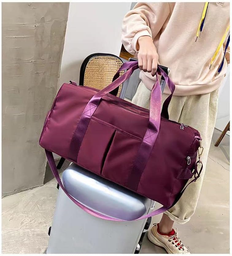 Men and Women's Travel Bag With Shoe Compartment Sports Tote Gym Bag Weekender Overnight Shoulder Bag