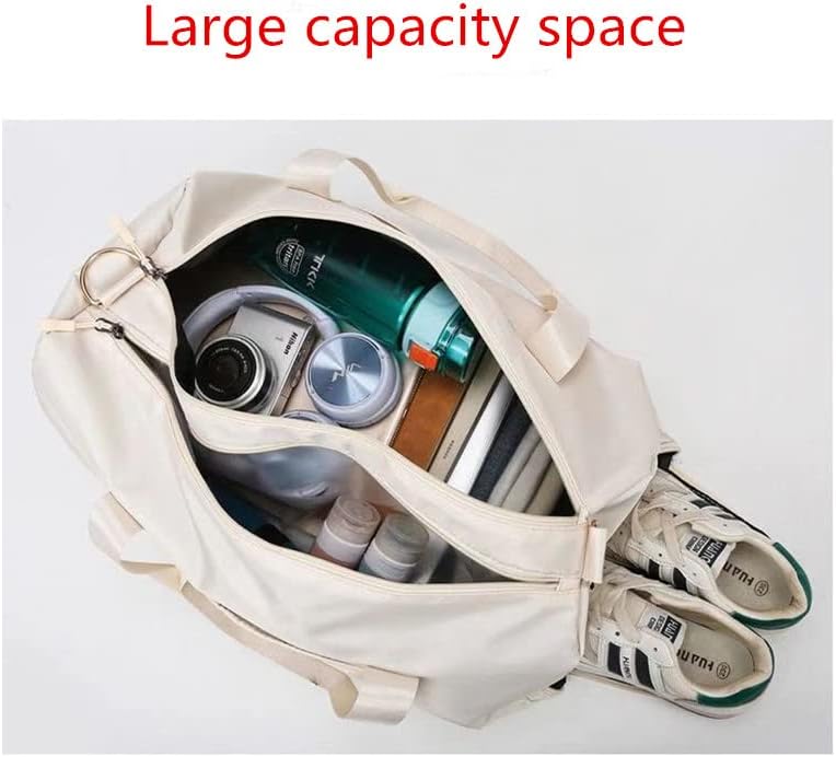 Men and Women's Travel Bag With Shoe Compartment Sports Tote Gym Bag Weekender Overnight Shoulder Bag