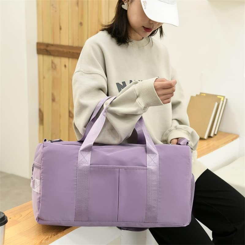 Men and Women's Travel Bag With Shoe Compartment Sports Tote Gym Bag Weekender Overnight Shoulder Bag