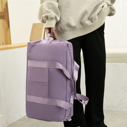 Men and Women's Travel Bag With Shoe Compartment Sports Tote Gym Bag Weekender Overnight Shoulder Bag