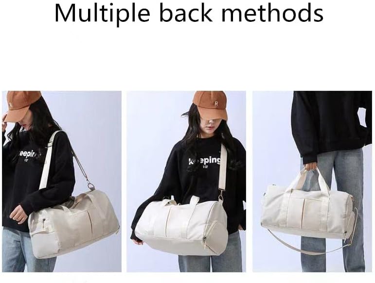 Men and Women's Travel Bag With Shoe Compartment Sports Tote Gym Bag Weekender Overnight Shoulder Bag
