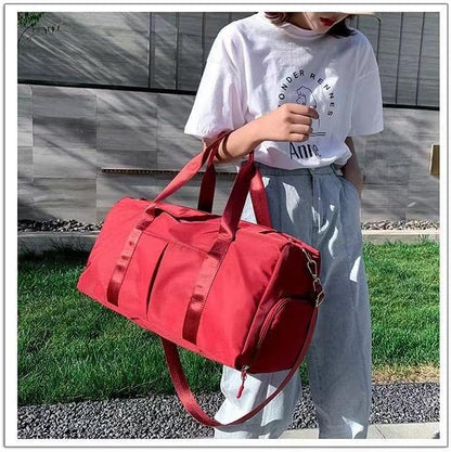 Men and Women's Travel Bag With Shoe Compartment Sports Tote Gym Bag Weekender Overnight Shoulder Bag
