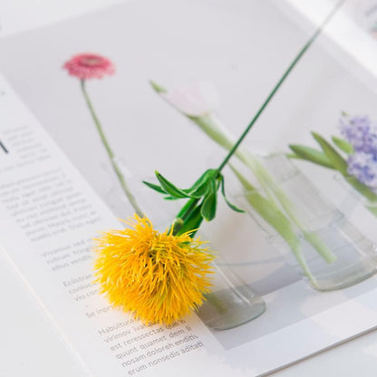 Fake Plants Dandelion Flowers Decoration, Artificial Plant Plastic Greenery Faux Outdoor Indoor Home Garden Party Room Bedroom Bathroom Office Wedding Table Centerpiece DIY Decor Yellow