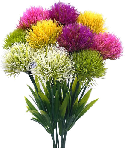 Fake Plants Dandelion Flowers Decoration, Artificial Plant Plastic Greenery Faux Outdoor Indoor Home Garden Party Room Bedroom Bathroom Office Wedding Table Centerpiece DIY Decor Yellow